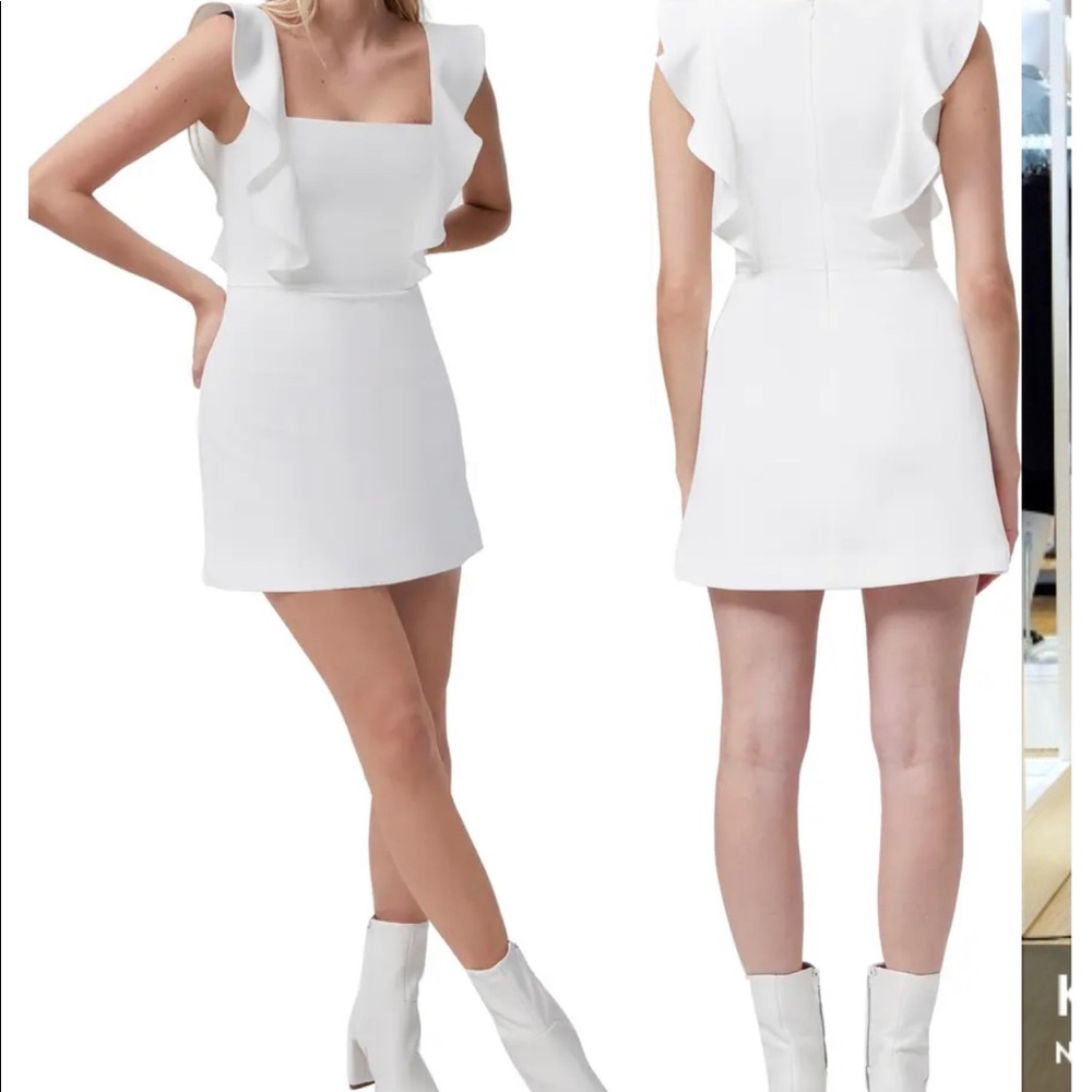 French Connection Whisper Ruffle Strap Minidress Size 10 Worn Once